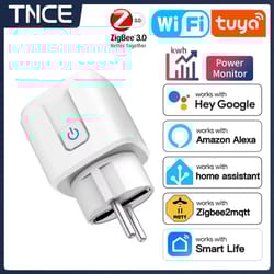 tnce tuya smart plug eu 16a/20a with power monitoring, wifi or zigbee3.0, voice control