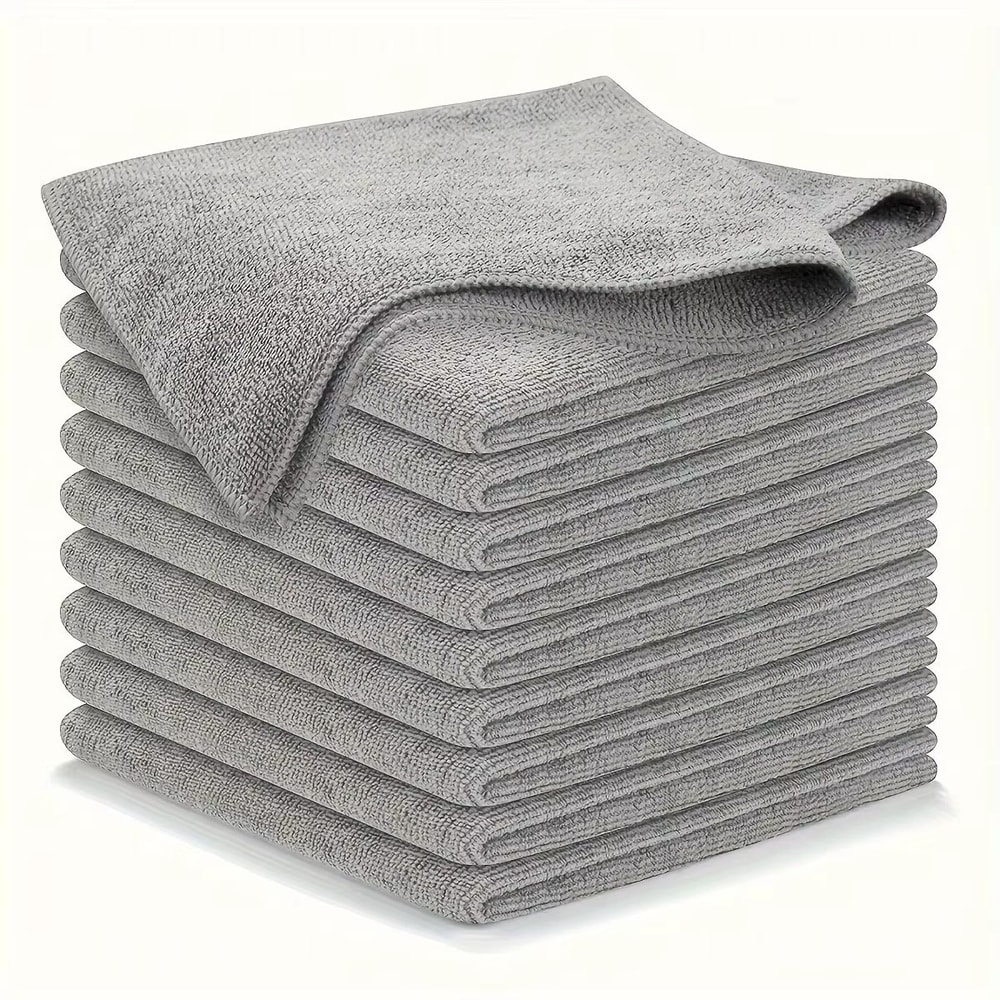 Ultra Fine Microfiber Kitchen Towel Set Absorbent Light Gray Cleaning Cloths 5 10 20pcs 11