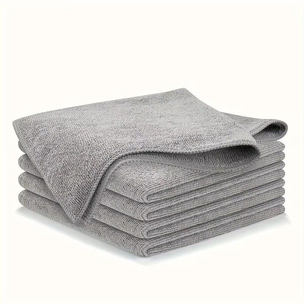 Ultra Fine Microfiber Kitchen Towel Set Absorbent Light Gray Cleaning Cloths 5 10 20pcs 7