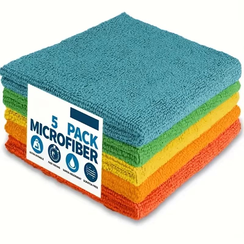 Ultra Fine Microfiber Kitchen Towel Set Absorbent Light Gray Cleaning Cloths 5 10 20pcs 8