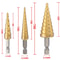 TitanPro HSS Titanium Coated Step Drill Bit Set For Metal Wood Drilling 2