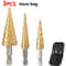 TitanPro HSS Titanium Coated Step Drill Bit Set For Metal Wood Drilling 7
