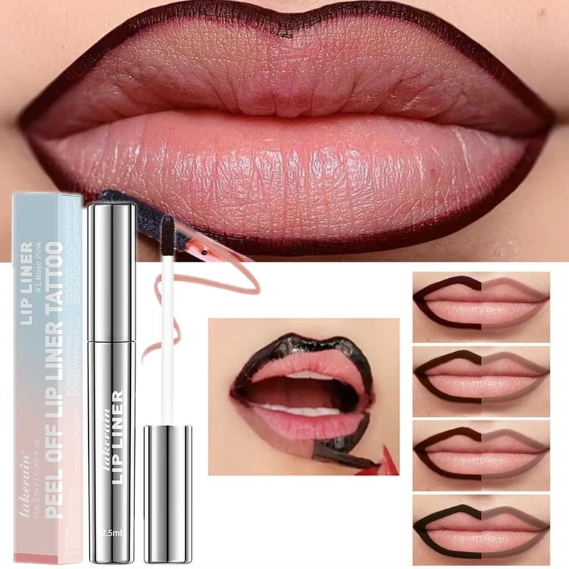 Waterproof PeelOff Lip Liner Matte Lip Tint Set LongLasting Brown Lip Stain 0