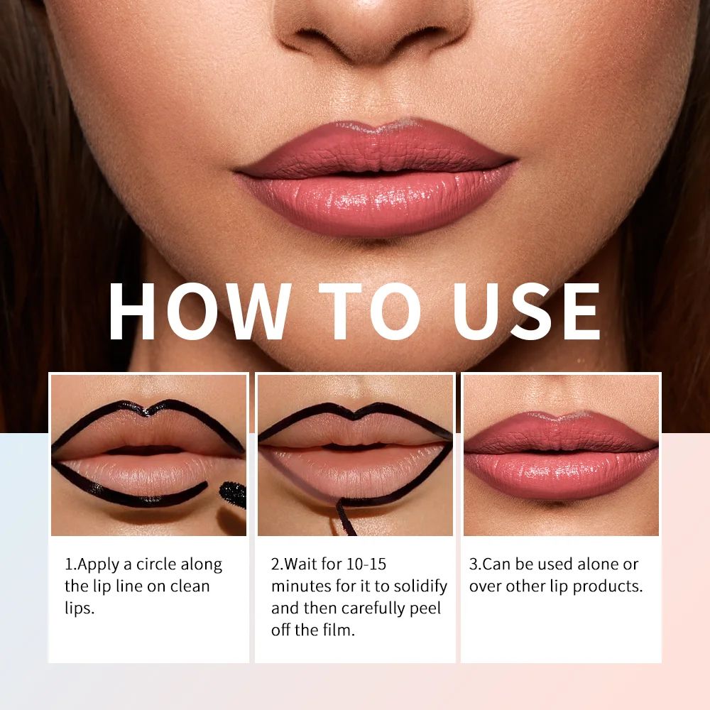 Waterproof PeelOff Lip Liner Matte Lip Tint Set LongLasting Brown Lip Stain 4