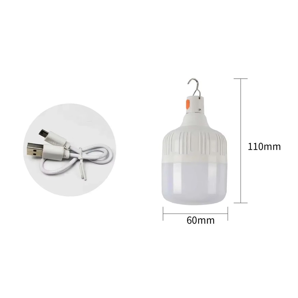 Portable Rechargeable LED Camping Lantern Dimmable Tent Light With Hook 6
