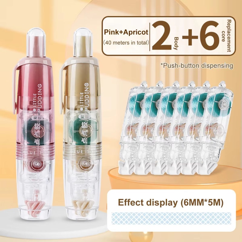 MultiPack Transparent Dot Glue Tape Set With Replaceable DoubleSided Refills 9