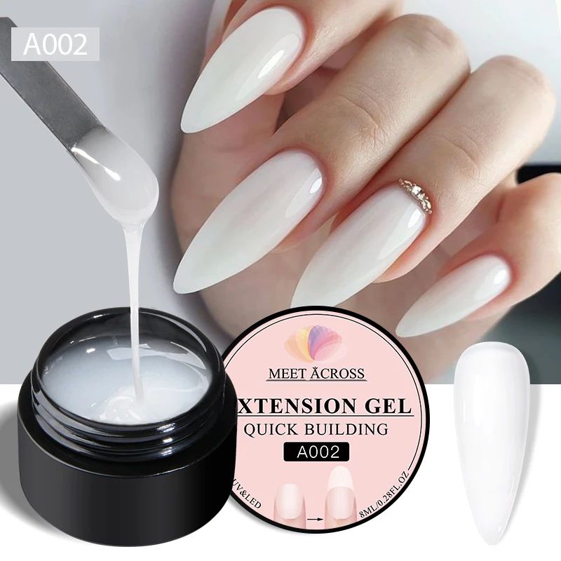 MEET ACROSS Milk White Quick Extension Gel Nail Polish 8 Ml 0