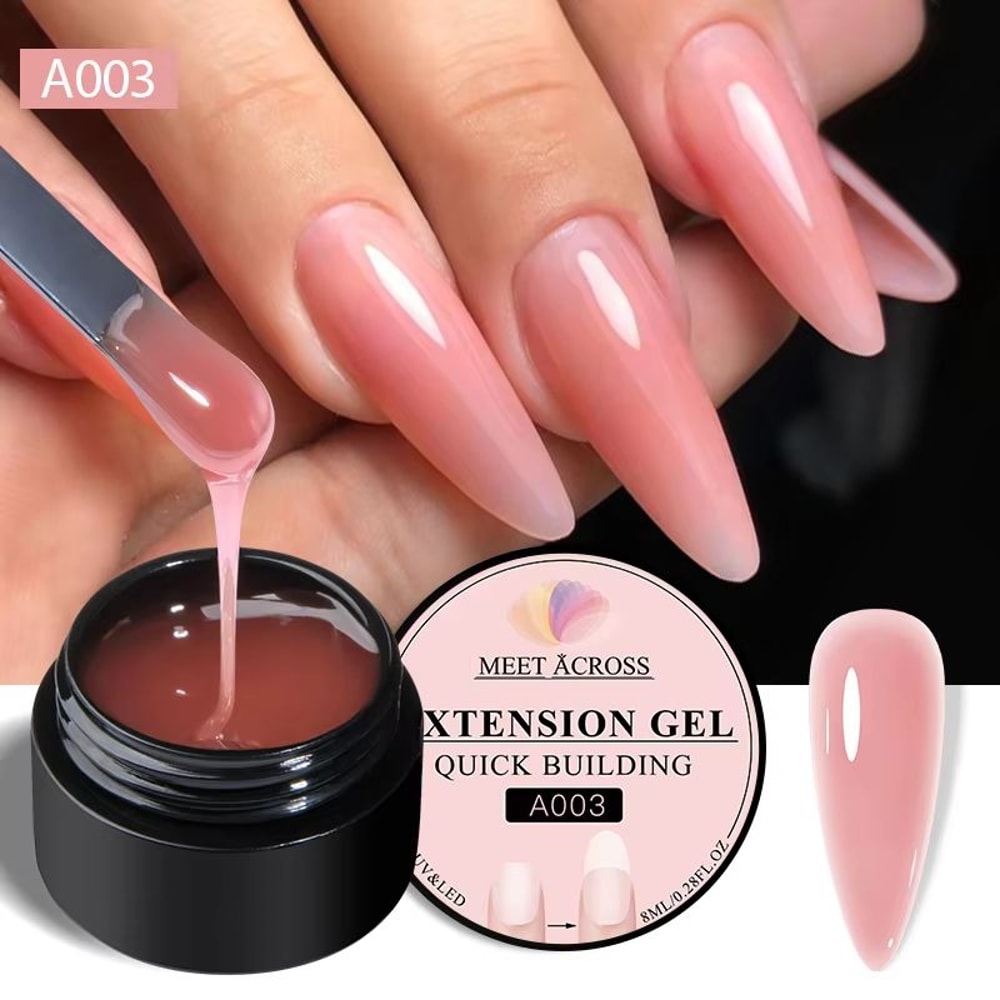 MEET ACROSS Milk White Quick Extension Gel Nail Polish 8 Ml 9