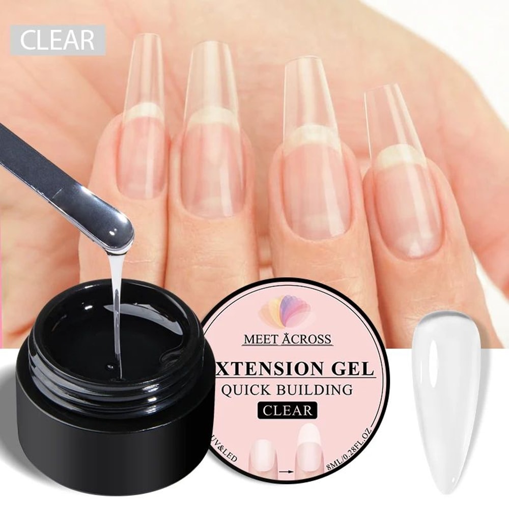 MEET ACROSS Milk White Quick Extension Gel Nail Polish 8 Ml 2