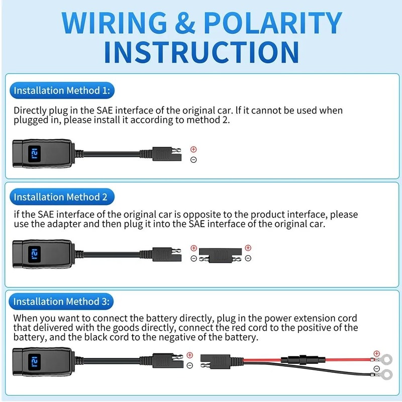 PD QC30 Motorcycle USB Fast Charger 60W Dual Handlebar Power Adapter 3