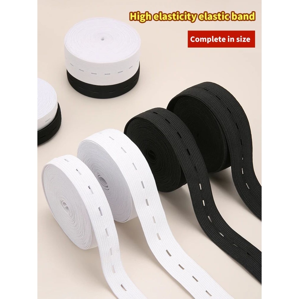 5M Button Hole Elastic Belt Braided Stretch Belt For DIY Sewing Accessories 0