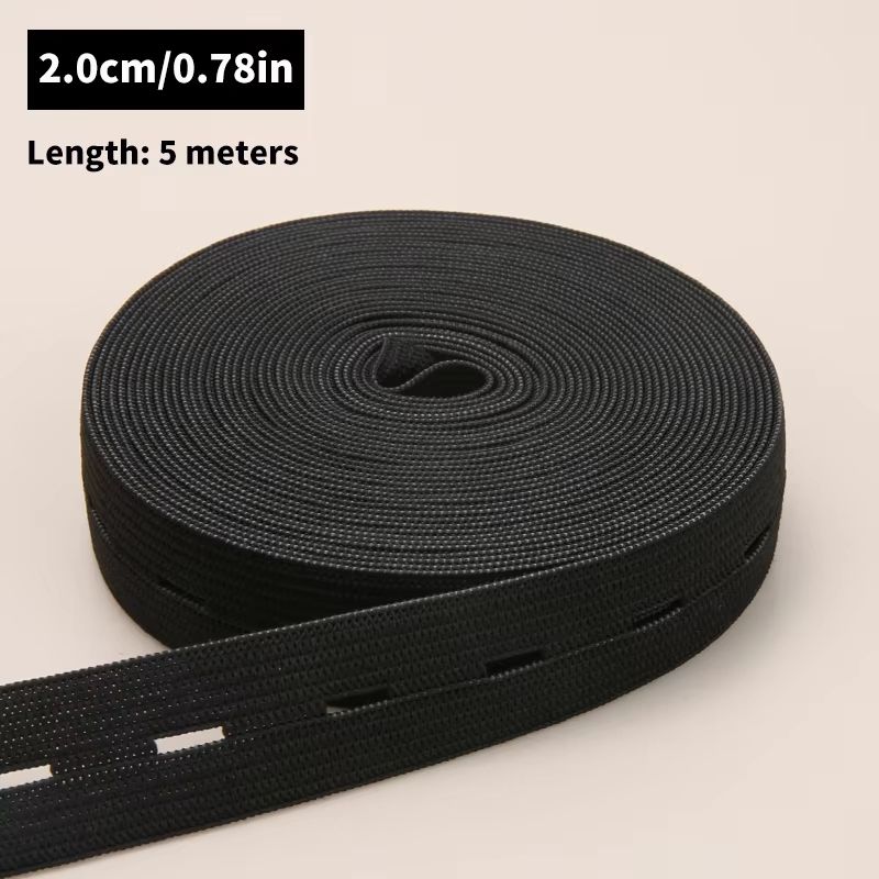 5M Button Hole Elastic Belt Braided Stretch Belt For DIY Sewing Accessories 9