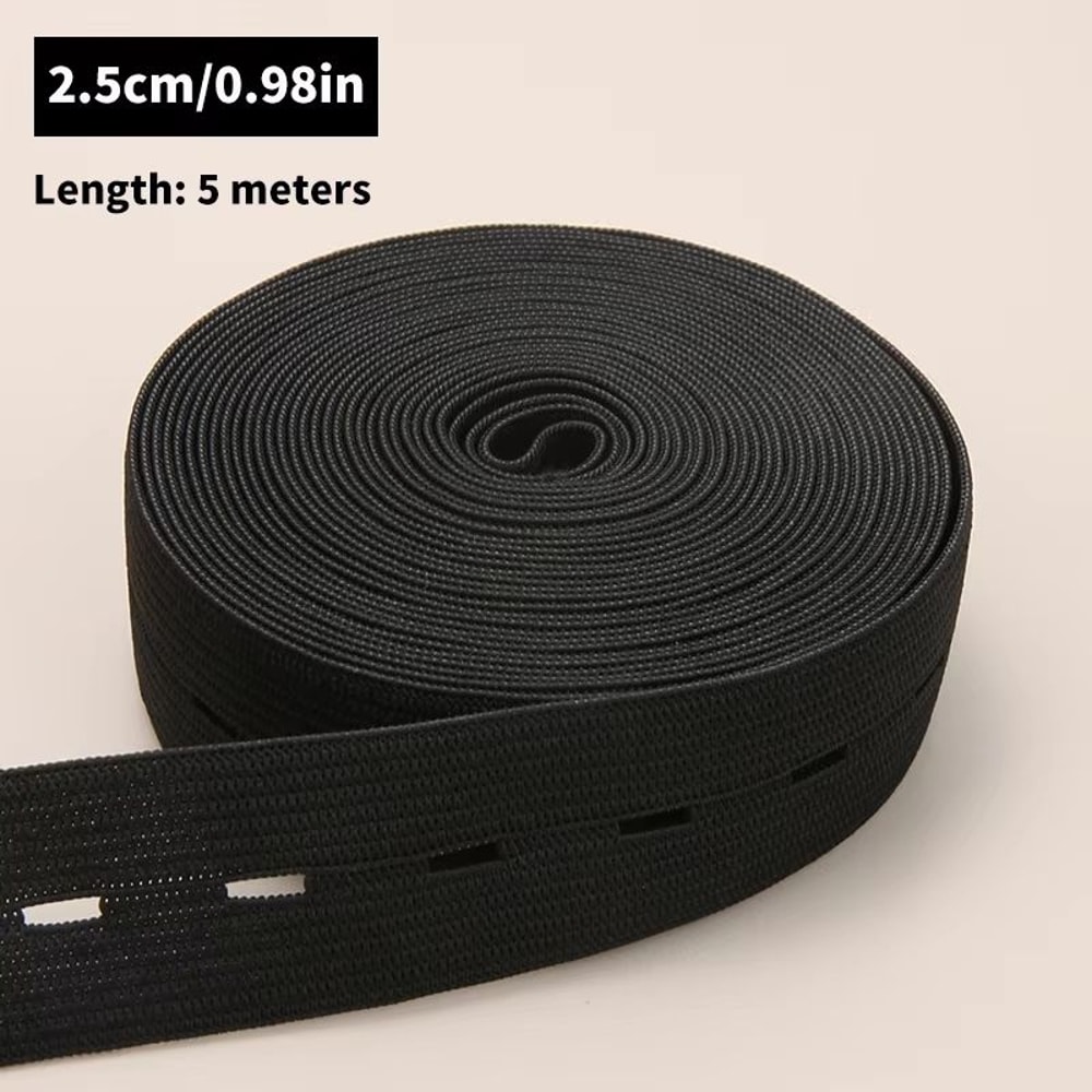 5M Button Hole Elastic Belt Braided Stretch Belt For DIY Sewing Accessories 10