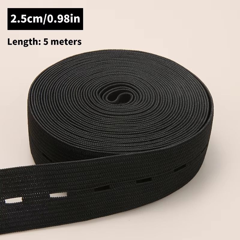 5M Button Hole Elastic Belt Braided Stretch Belt For DIY Sewing Accessories 10