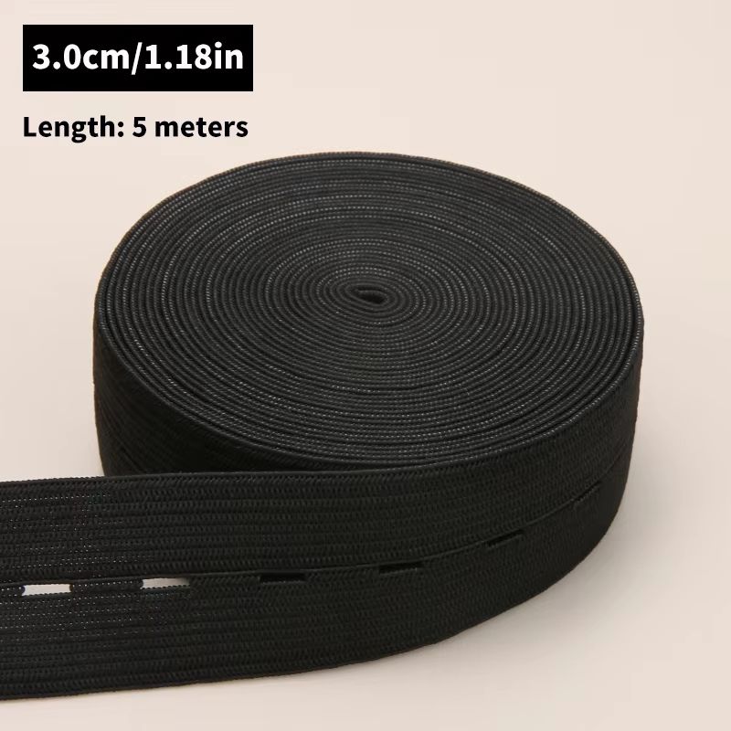 5M Button Hole Elastic Belt Braided Stretch Belt For DIY Sewing Accessories 11