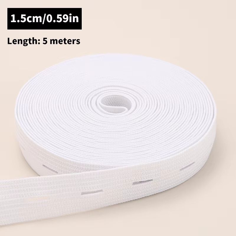 5M Button Hole Elastic Belt Braided Stretch Belt For DIY Sewing Accessories 12