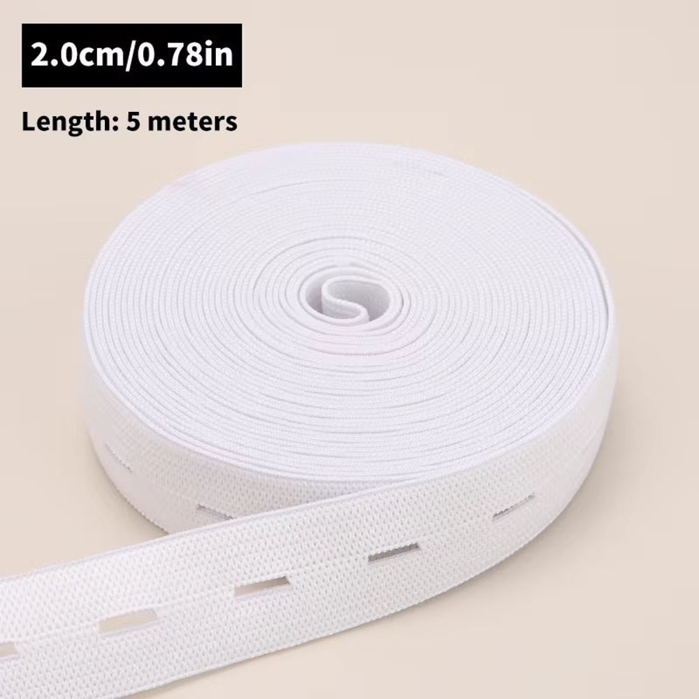 5M Button Hole Elastic Belt Braided Stretch Belt For DIY Sewing Accessories 7