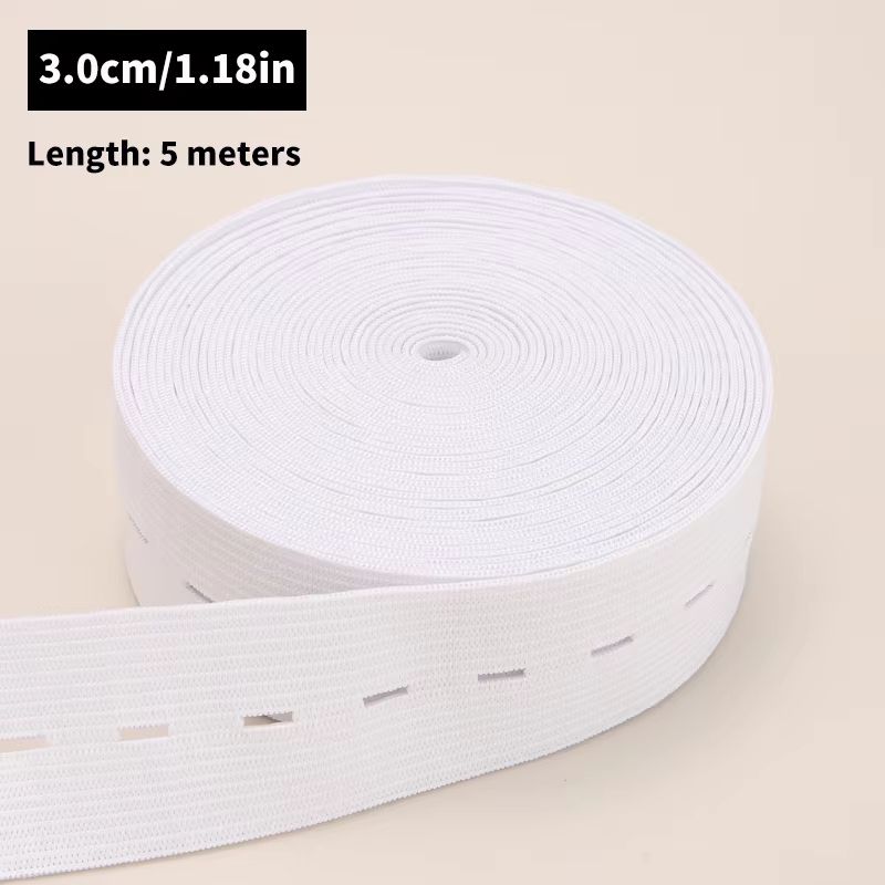 5M Button Hole Elastic Belt Braided Stretch Belt For DIY Sewing Accessories 8