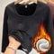 Womens Long Sleeve Thermal Underwear Top Square Collar Fleece Basic Pullover Winter Shirt 3