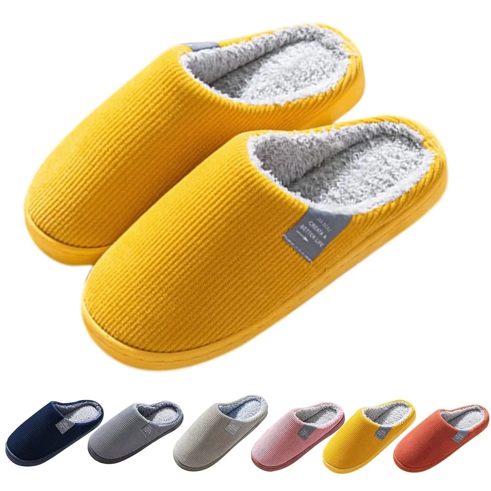 Womens Mens Casual Thick Soft Bottom Home Plush Slippers AntiSlip Thermal Indoor Winter Flats 3