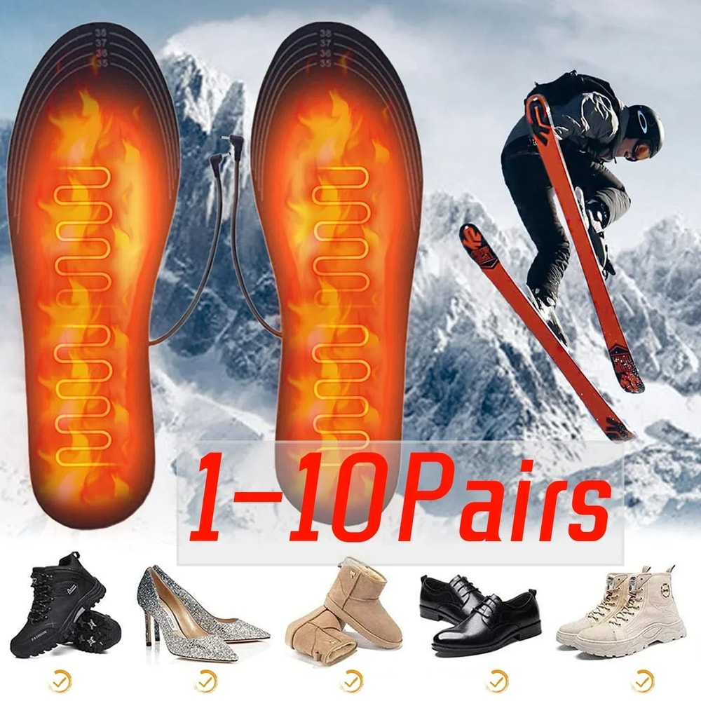 USB Heated Shoe Insoles Electric Foot Warming Pad Feet Warmer Heating Insole Winter Outdoor Sports 1