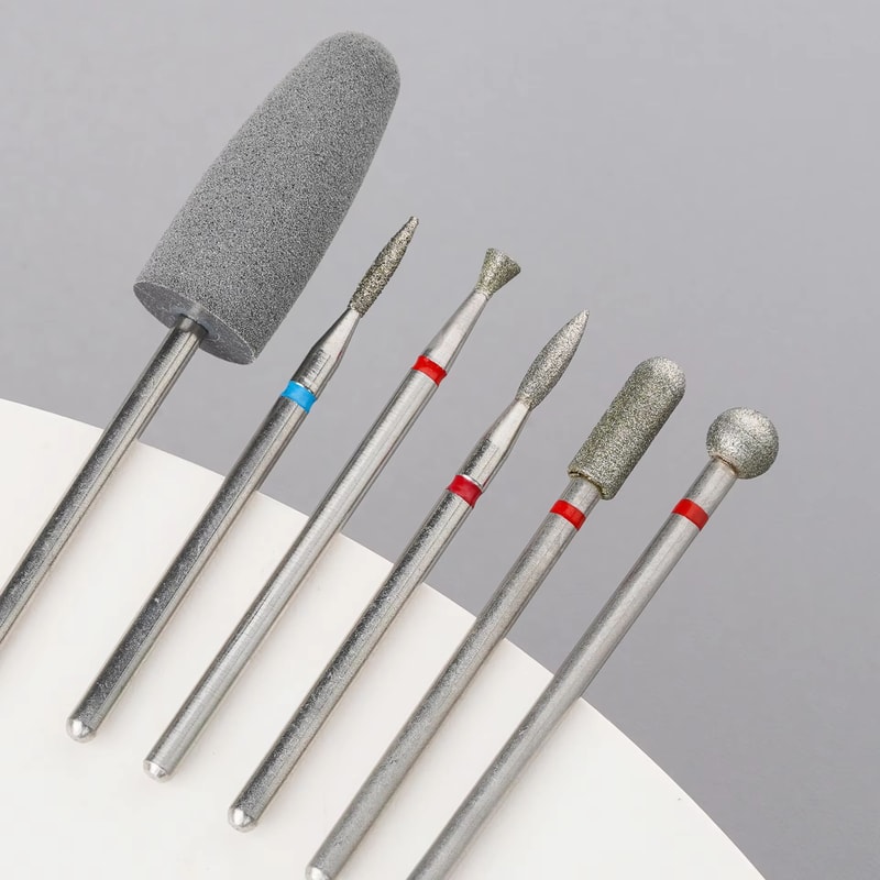 ProGlam 6Piece Diamond Nail Drill Bit Set Electric Manicure Files Cuticle Polishing Heads 1