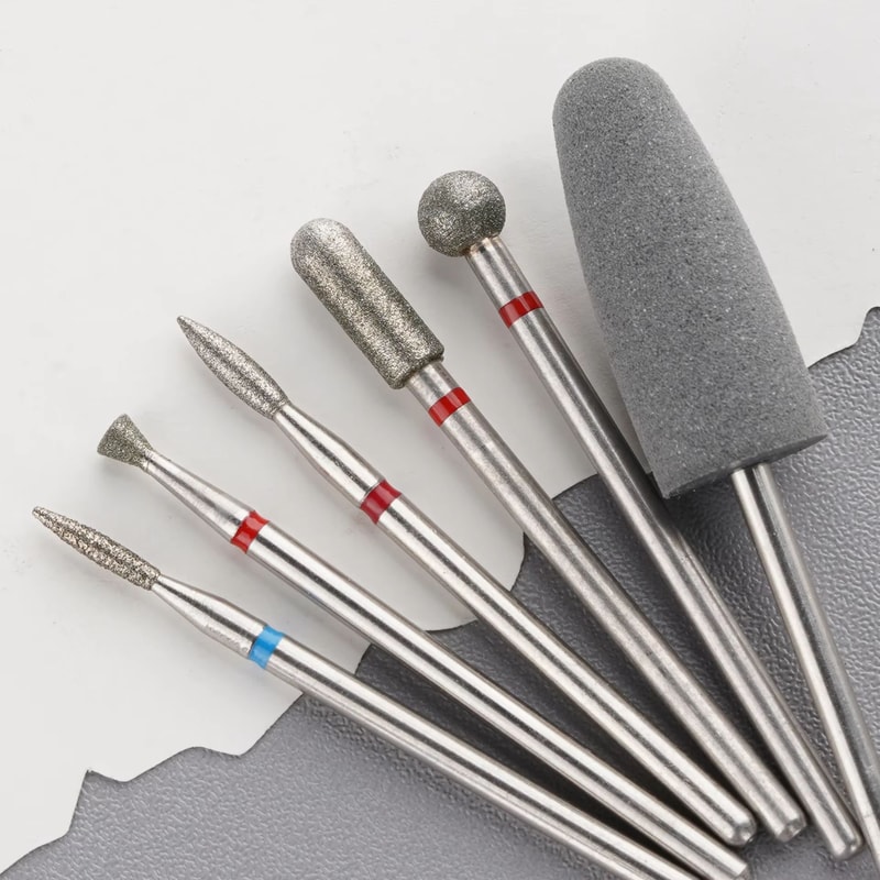 ProGlam 6Piece Diamond Nail Drill Bit Set Electric Manicure Files Cuticle Polishing Heads 2