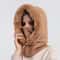 Womens Winter Fur Cap Mask Set Hooded Knitted Cashmere Neck Warm Balaclava Ski Windproof Plush Fluf 9