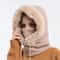 Womens Winter Fur Cap Mask Set Hooded Knitted Cashmere Neck Warm Balaclava Ski Windproof Plush Fluf 7