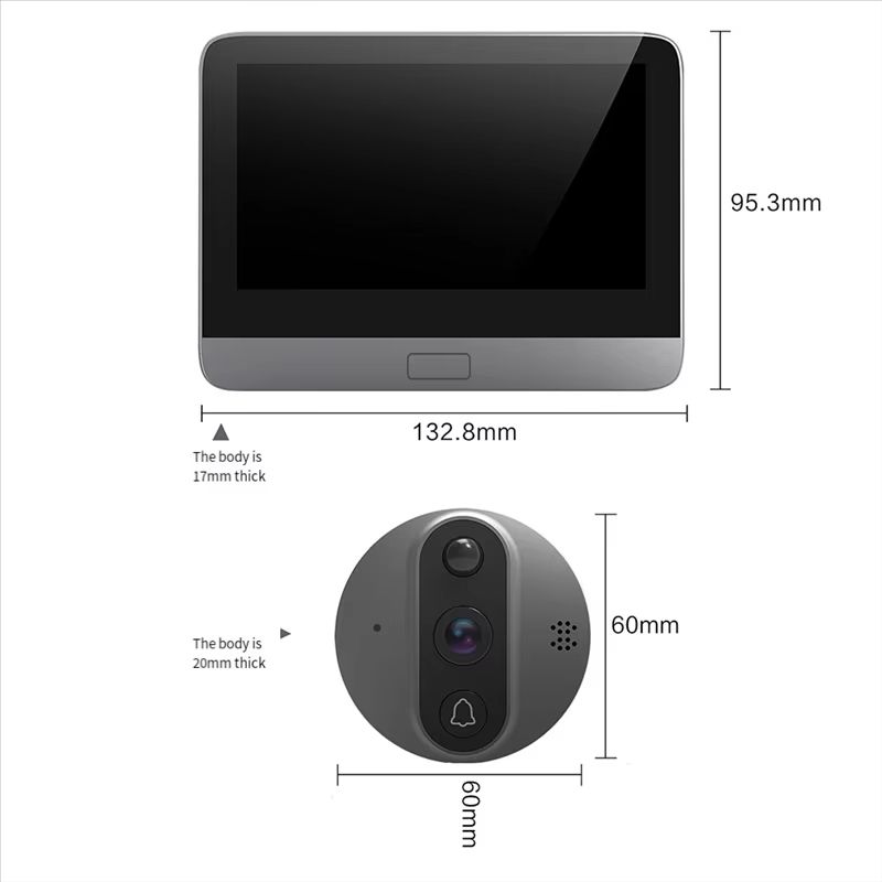 ABDH 3MP Smart WiFi Doorbell Eye Peephole Camera TuyaSmart Life Security Viewer 2