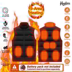 unisex heated vest winter 9-area heating stand-up collar outdoor sports jacket vest (power bank not included)