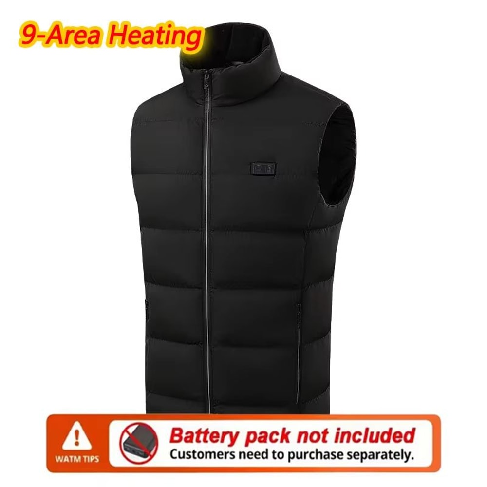Unisex Heated Vest Winter 9Area Heating StandUp Collar Outdoor Sports Jacket Vest Power Bank Not In 6