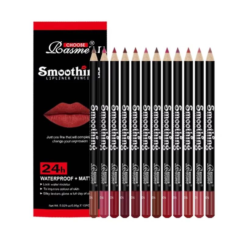ColorLux 12Piece Professional Lip Liner Matte Lip Pencil Set Nude Vibrant Shades 4
