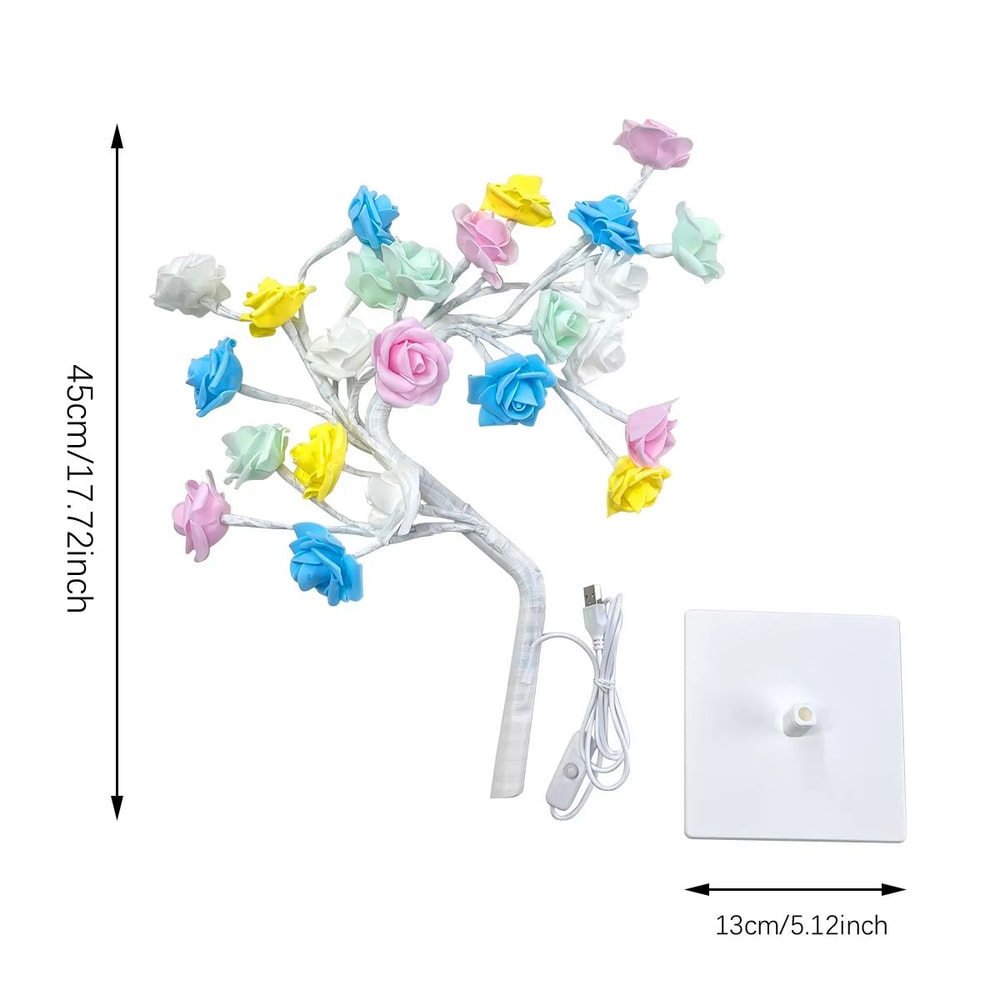 GlowJoy 36108LED Rose String Table Tree Night Lights USB Powered Decorative Lamp 4