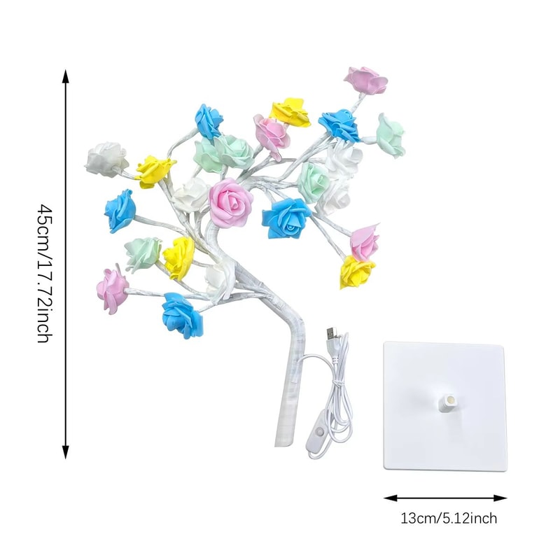 GlowJoy 36108LED Rose String Table Tree Night Lights USB Powered Decorative Lamp 4