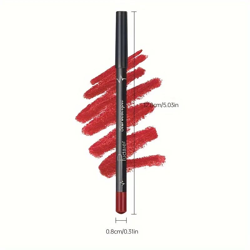 HydraTint 12Color Waterproof Matte Lipliner Pencil Set Red Contour LongLasting Lip Tint 4
