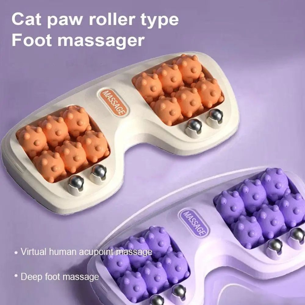 Portable Dual Foot Massage Roller With Cat Claw Therapy And Magnetic Stimulation 2