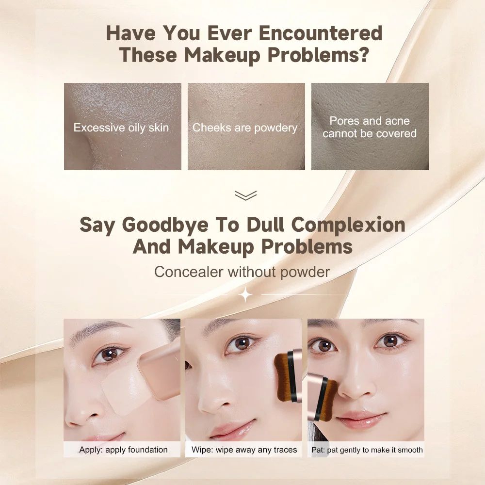 Life Girls Double Ended Foundation Stick With Brush Cream Concealer Coverage Natural Long Wear Fini 3