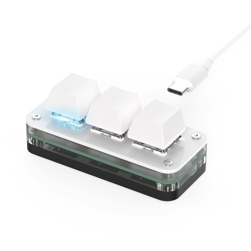 RGB 3 Key Programmable Macropad With Knob Hot Swap Macro Keypad For Photoshop And Multimedia 10