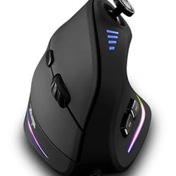 zelotes c18 ergonomic vertical mouse, 11 programmable buttons, 10000 dpi, rgb wired gaming mouse