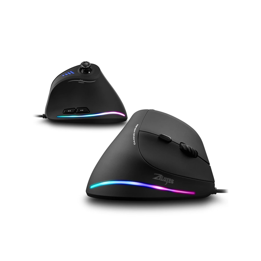 ZELOTES C18 Ergonomic Vertical Mouse 11 Programmable Buttons 10000 DPI RGB Wired Gaming Mouse 4