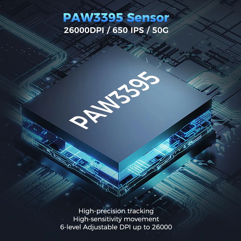 Kysona M600 V2 White PAW3395 Wireless Gaming Mouse 194oz Ultralight Tri Mode 26000 DPI 2