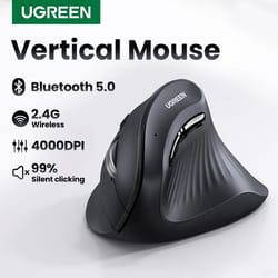 ugreen wireless vertical mouse with bluetooth 5.0 and 2.4g, 4000 dpi, 6 silent buttons for macbook and pc