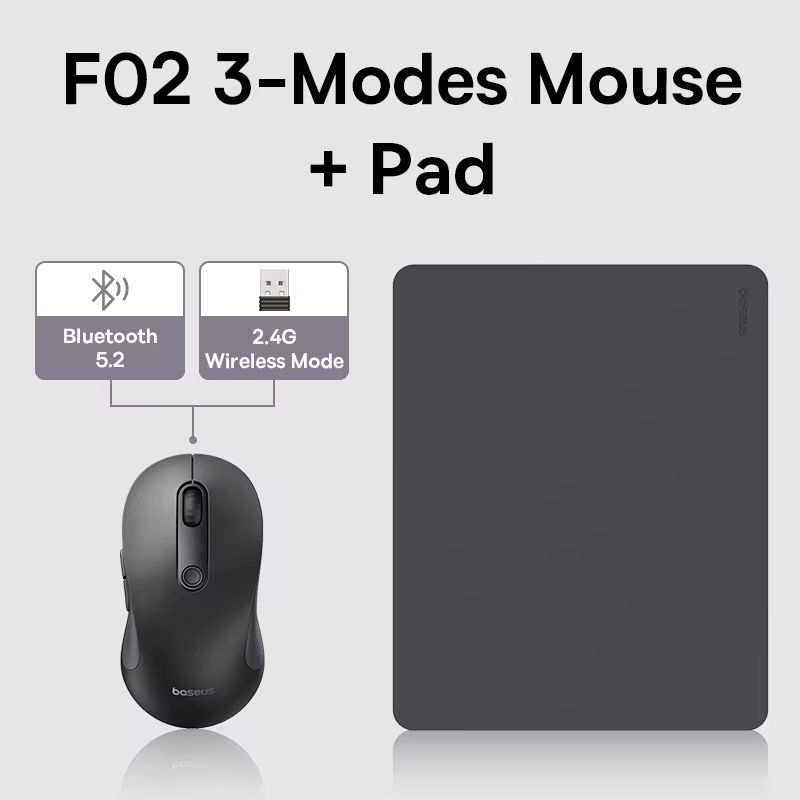 Baseus F02 Ergonomic Wireless Mouse With Bluetooth 52 And 4000 DPI Precision 7