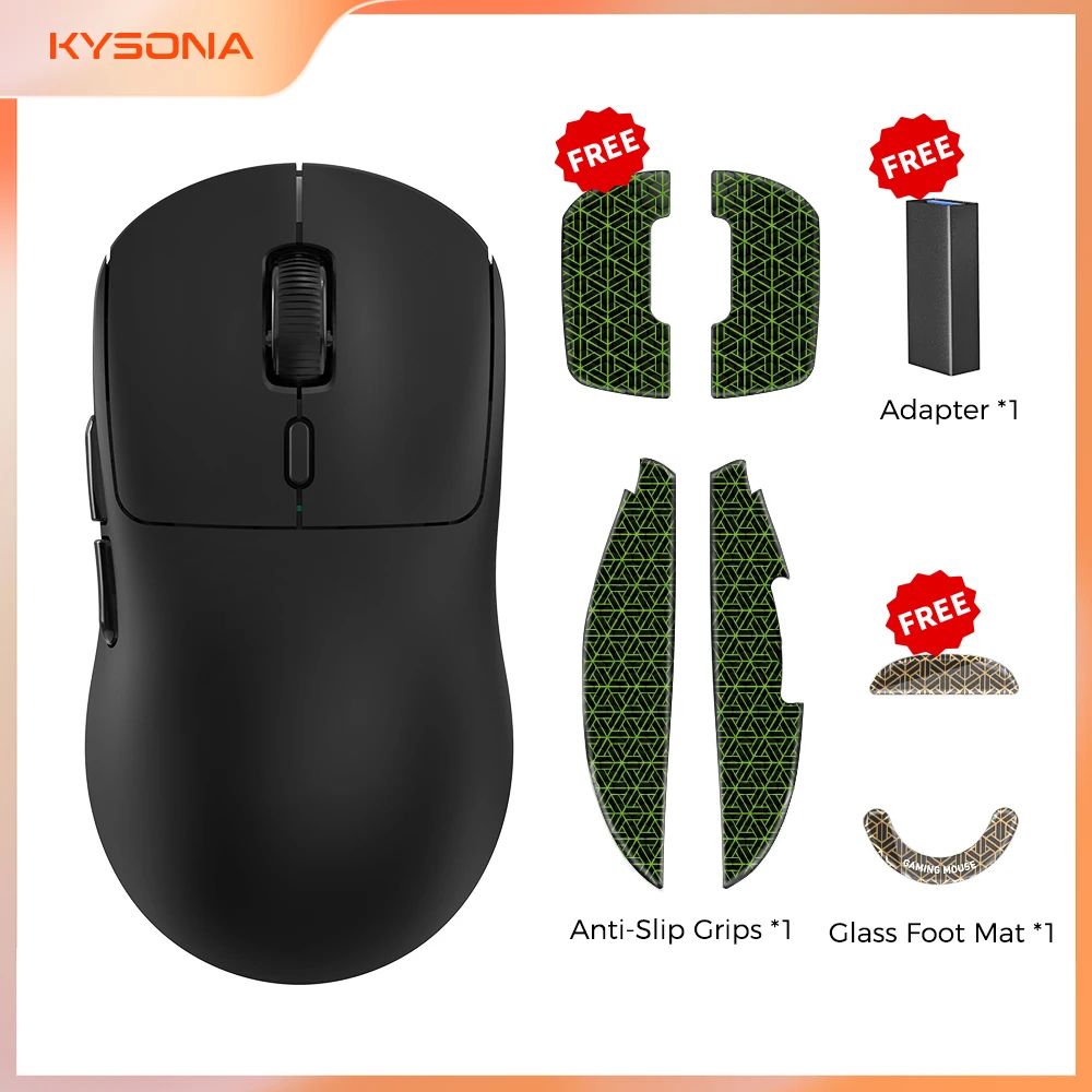 Kysona M600 V2 Ultralight Wireless Gaming Mouse 55g PAW3395 26000 DPI Precision 0