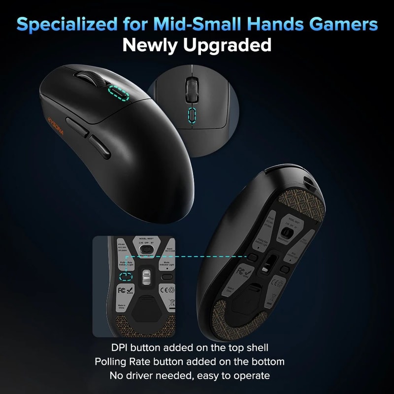 Kysona M600 V2 Ultralight Wireless Gaming Mouse 55g PAW3395 26000 DPI Precision 2