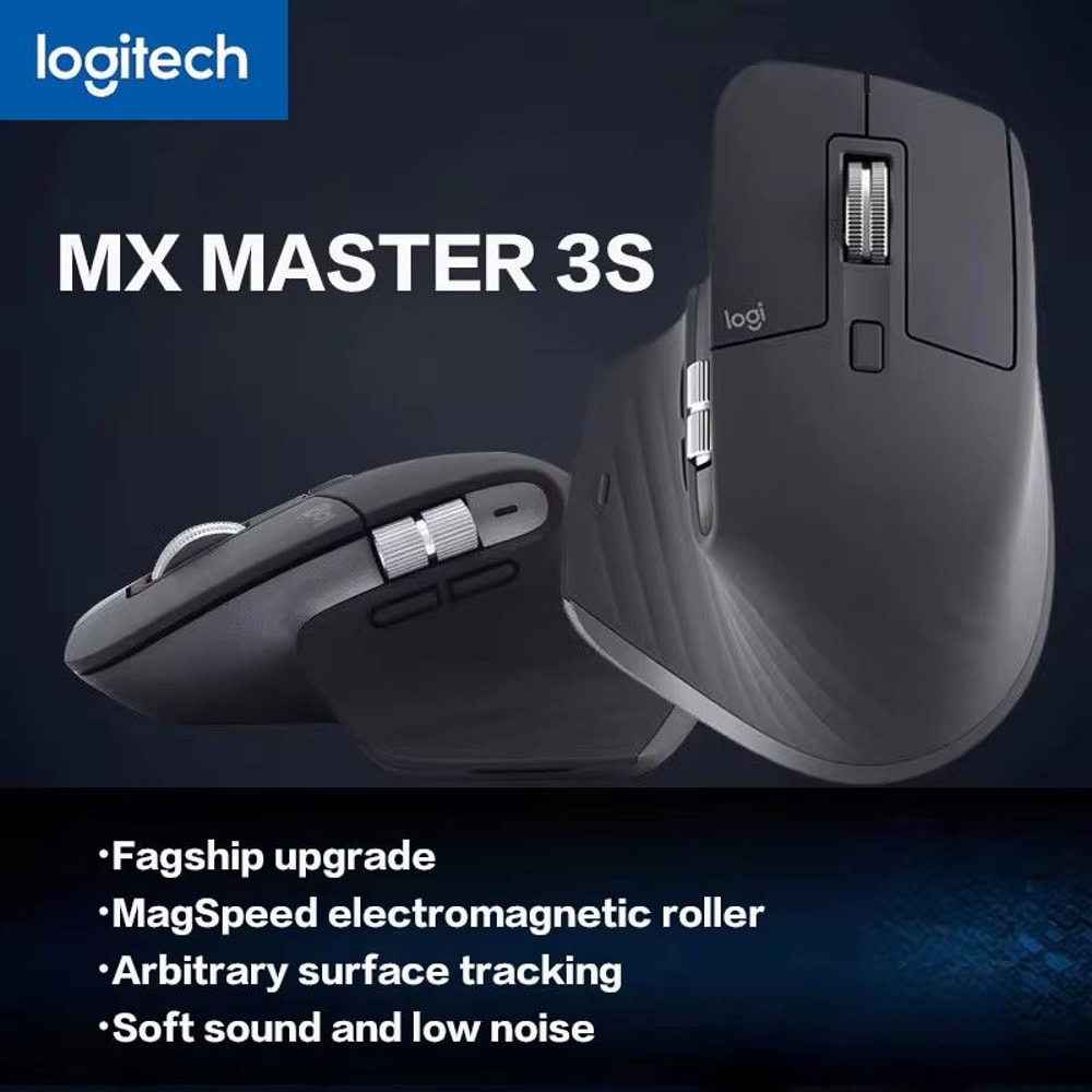 Logitech MX Master 3S Ergonomic Wireless Bluetooth Mouse With Quiet Clicks And MagSpeed Scrolling 0