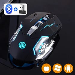 rechargeable dual mode bluetooth mouse and 2.4g usb wireless gaming mouse with silent click and backlight