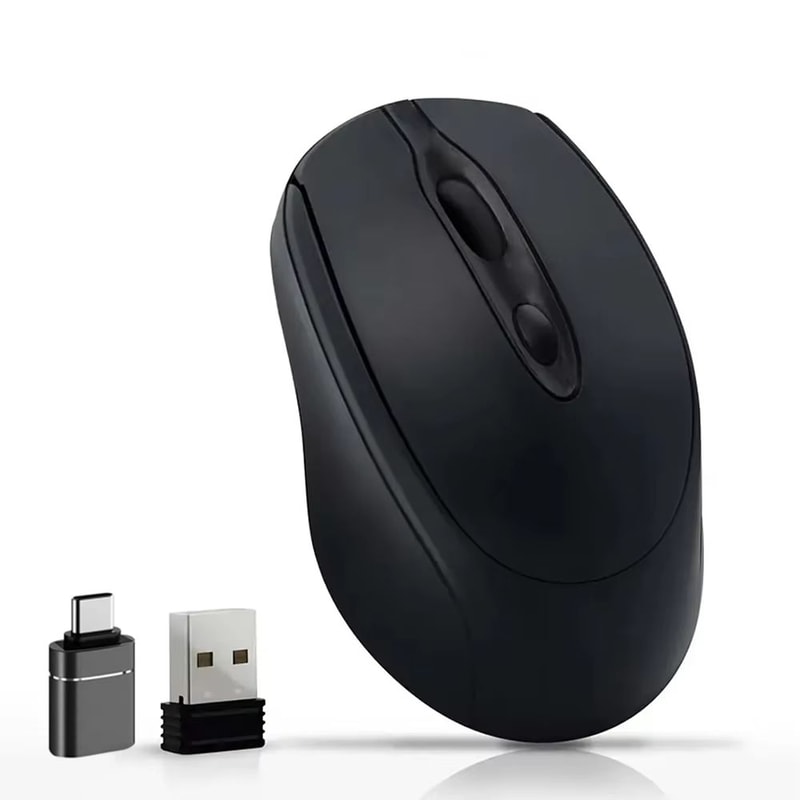 Dual Mode Wireless Mouse With Bluetooth And 24G USB Rechargeable Silent Click For PC MacBook Laptop 15
