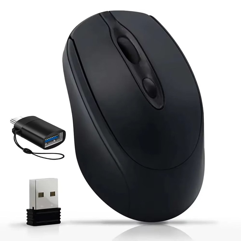 Dual Mode Wireless Mouse With Bluetooth And 24G USB Rechargeable Silent Click For PC MacBook Laptop 20